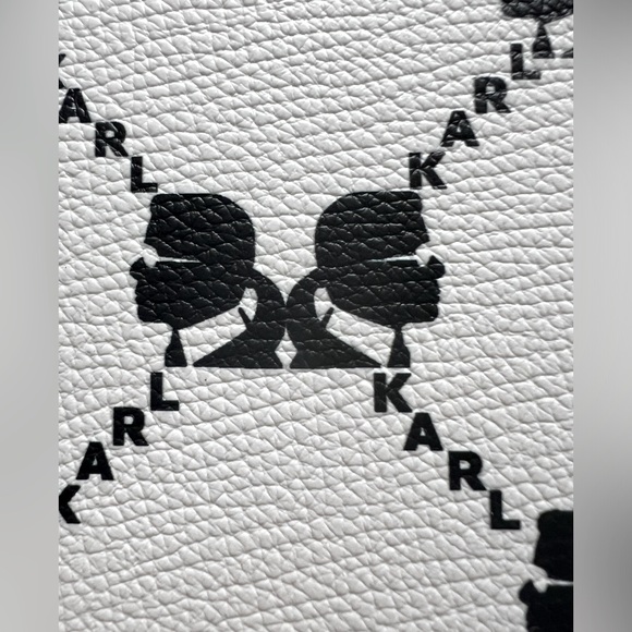 Karl Lagerfeld NWT Maybelle Black White Profile Face Paris Tote Purse Bag (P023) - Picture 7 of 12